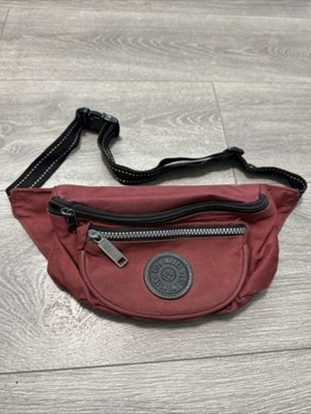 High Impact Fanny Pack Bag Maroon Canvas Pouch Purse Adjustable Waist Strap Bag